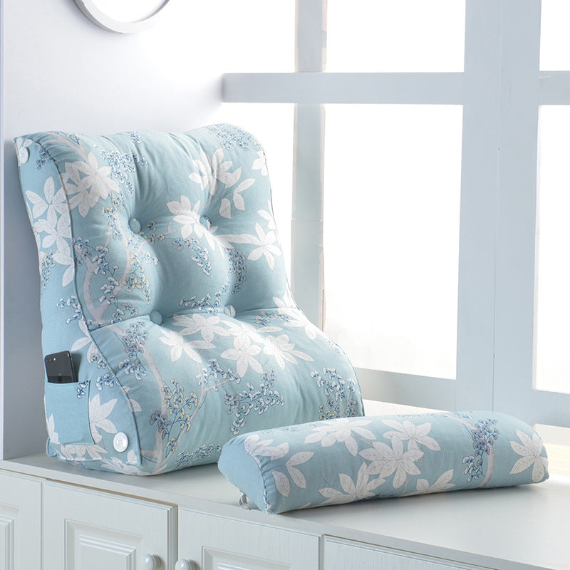 Japanese Style Washable Cotton Headboard Cushion Soft Bag Waist Protection Bed Pillow Triangle Sofa Large Back Cushion Can Be Removed And Washed