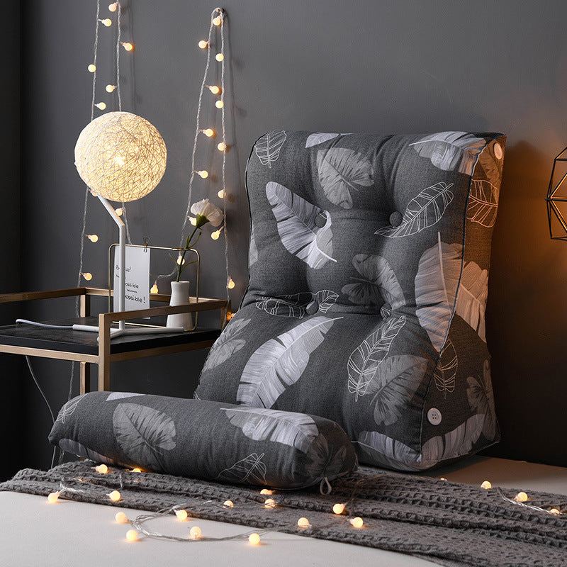 Japanese Style Washable Cotton Headboard Cushion Soft Bag Waist Protection Bed Pillow Triangle Sofa Large Back Cushion Can Be Removed And Washed