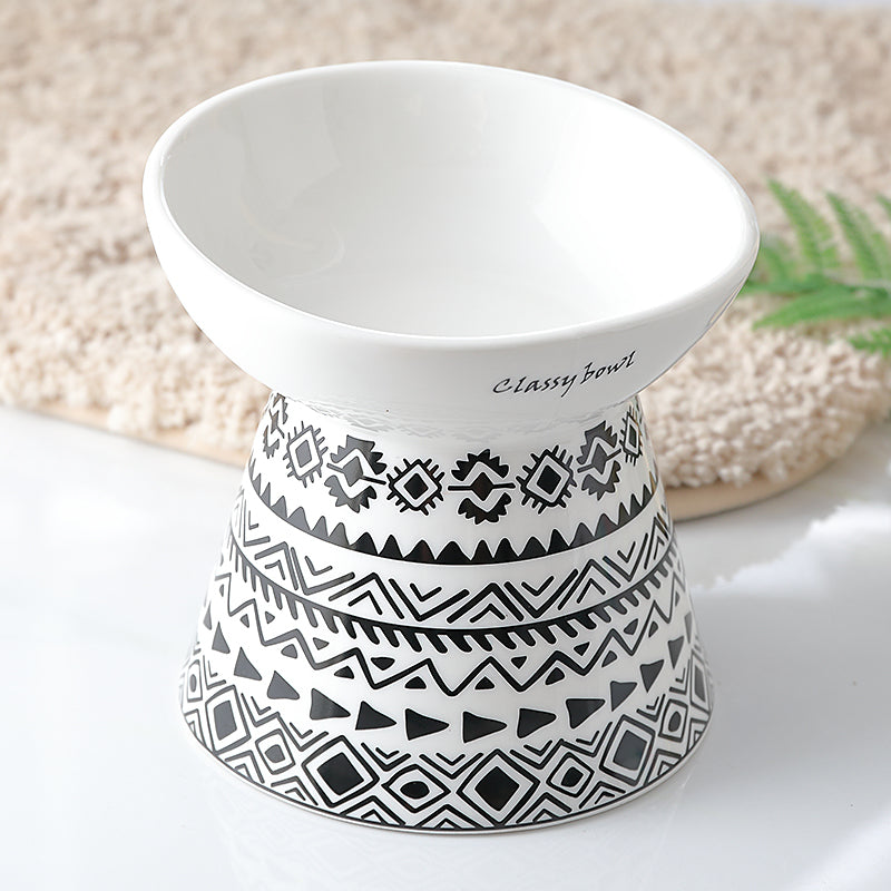 High Foot Protection Cervical Vertebra Oblique Mouth Cat Food Bowl Pet