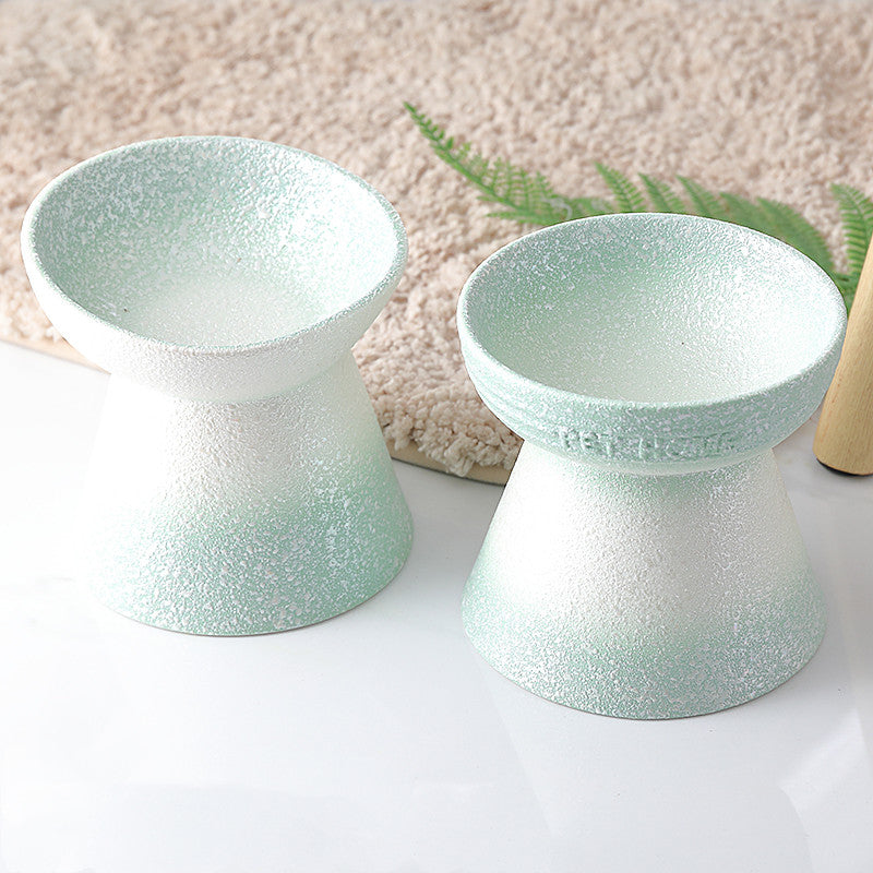 High Foot Protection Cervical Vertebra Oblique Mouth Cat Food Bowl Pet