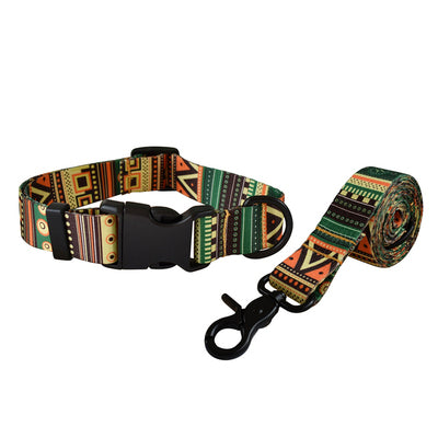 Nylon Printed Dog Collar Leash For Puppies