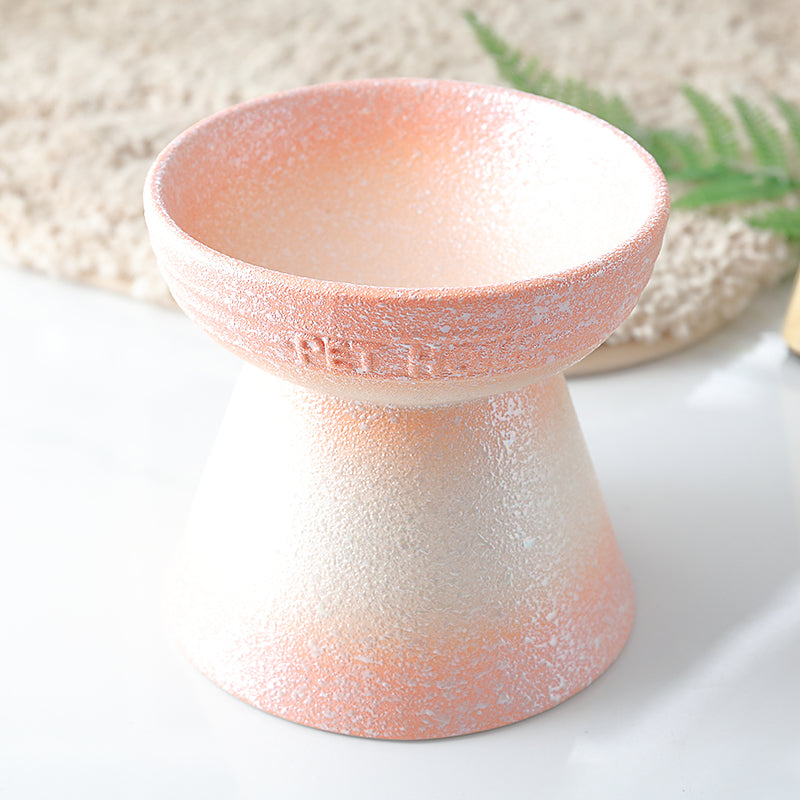 High Foot Protection Cervical Vertebra Oblique Mouth Cat Food Bowl Pet