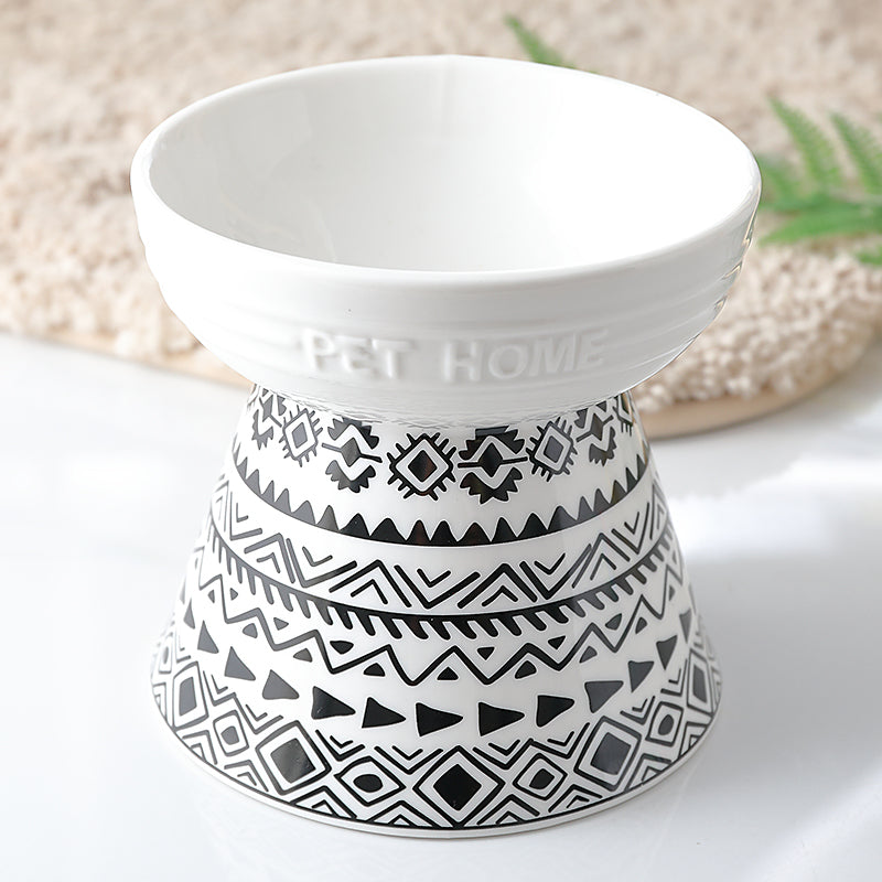 High Foot Protection Cervical Vertebra Oblique Mouth Cat Food Bowl Pet