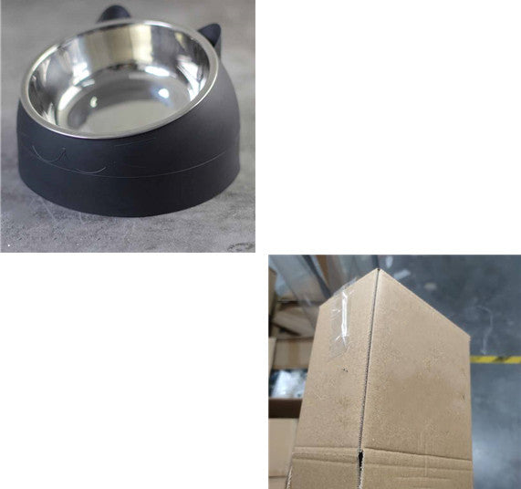 200mlStainless Steel Oblique Mouth Pet Cat Bowl