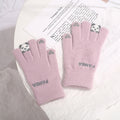 Knitted Gloves Touchscreen Winter Cute Panda Warm Goves For Cycling Women