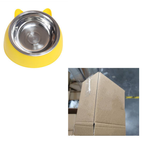 200mlStainless Steel Oblique Mouth Pet Cat Bowl