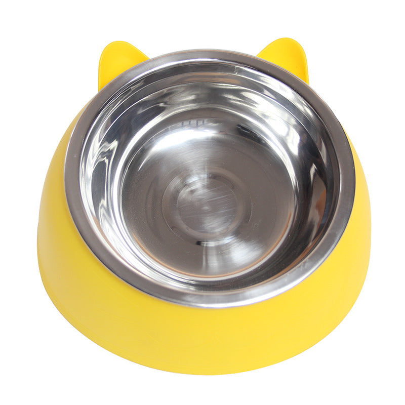 200mlStainless Steel Oblique Mouth Pet Cat Bowl