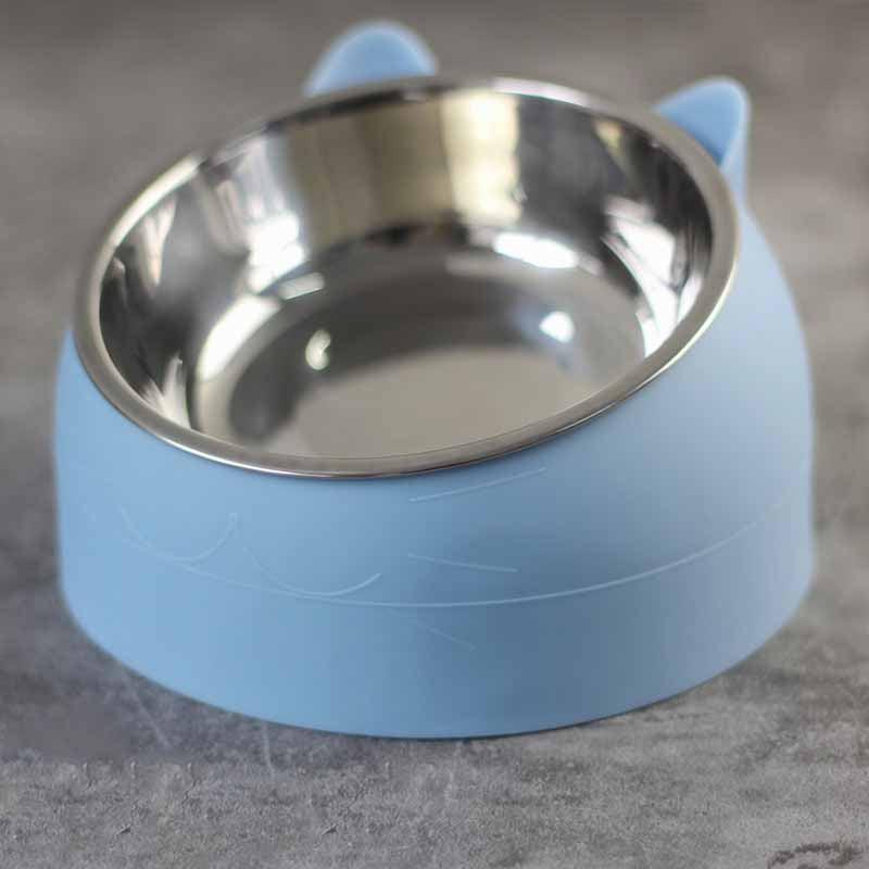 200mlStainless Steel Oblique Mouth Pet Cat Bowl